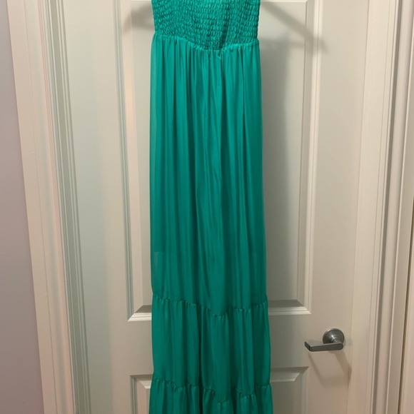 Guess - Turquoise/Green Strapless Maxi Dress Size Small - Picture 2 of 4